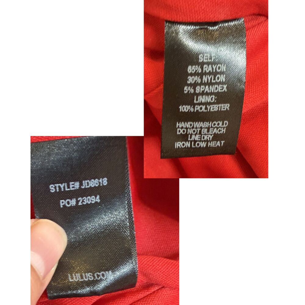 NWT Lulus Red Anika Strapless Ruffle Wrap Cocktail Dress Side Slit Sz M Bodycon - Picture 5 of 5